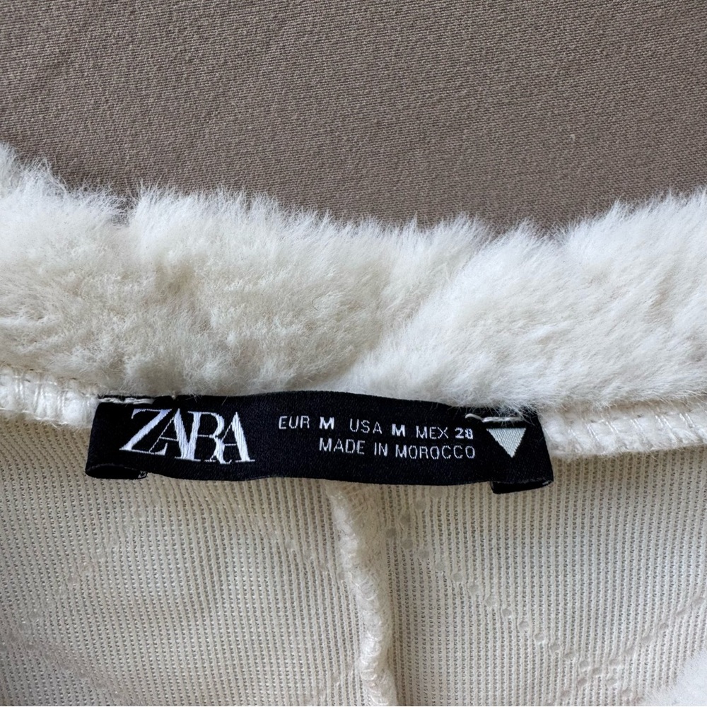 Zara Crop Quilted Faux Fur Sweater - Picture 6 of 12